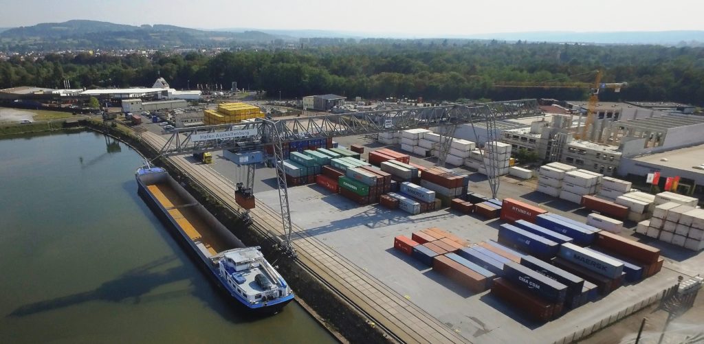 Luftbild Terminal Kombinierter Verkehr bayernhafen Aschaffenburg