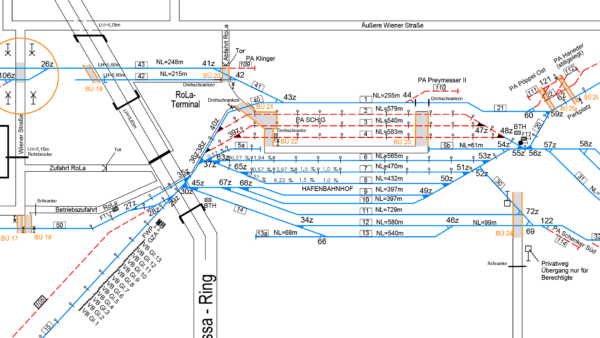 Gleisschemaplan Ausschnitt