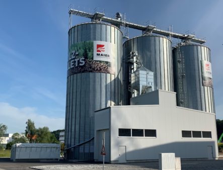 3 silo towers of the pellet storage facility Maier Korduletsch