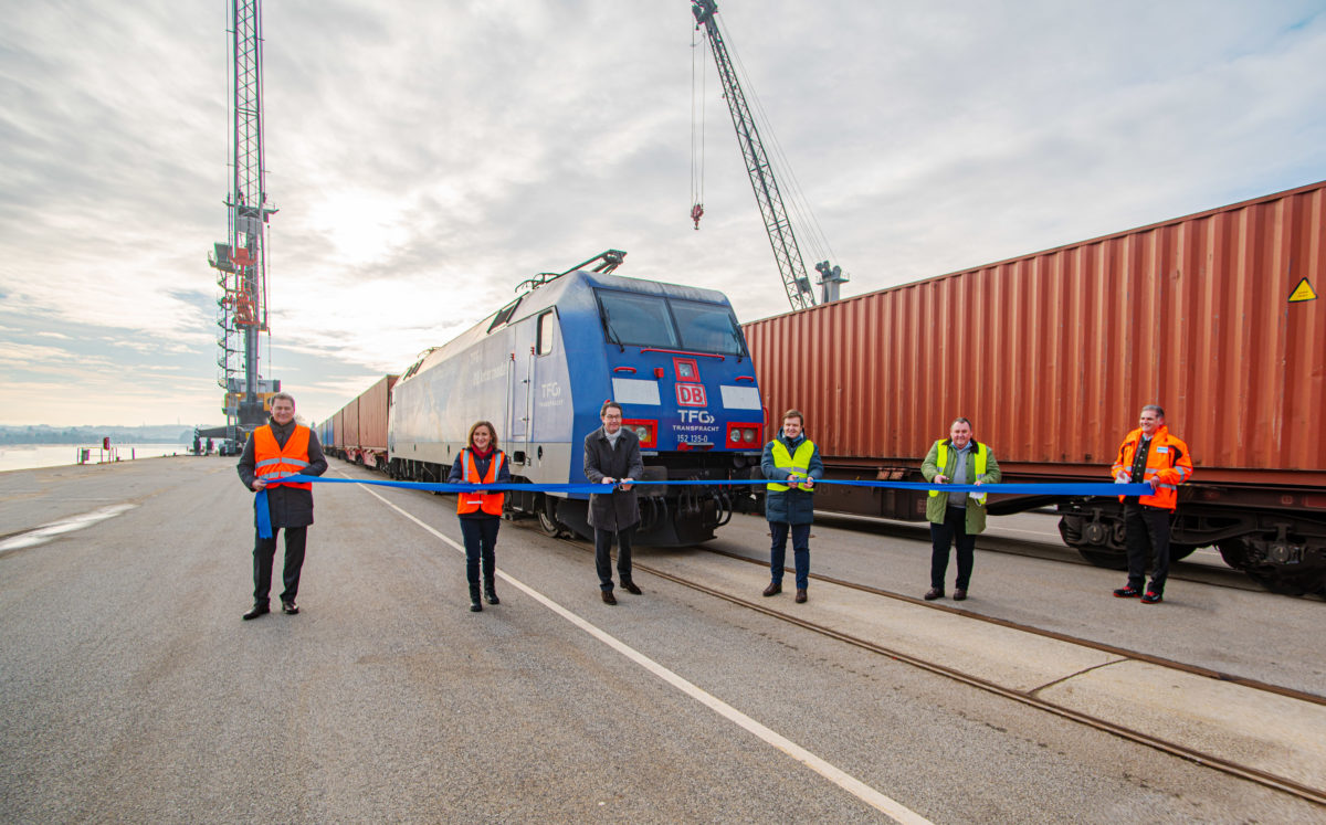 TrainTFG Container train launch bayernhafen Passau