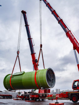 Handling of wind turbine bayernhafen Bamberg