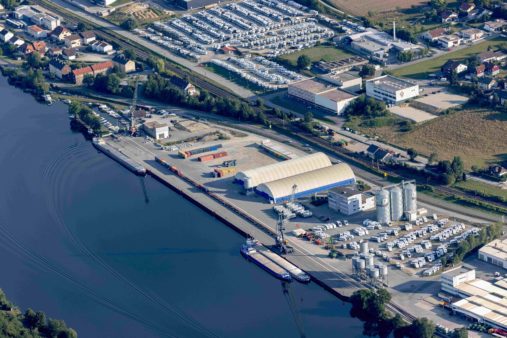 Luftbild bayernhafen Passau