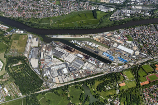 Luftbild bayernhafen Aschaffenburg