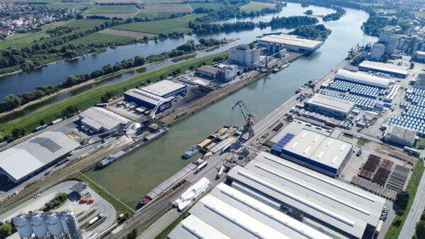 Aerial photograph of bayernhafen Regensburg