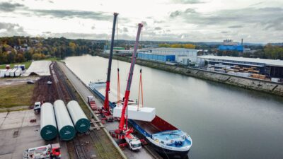 Handling of wind turbine bayernhafen Bamberg